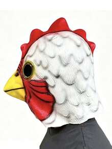 1pc Halloween Game Hotline Miami Chicken Mask, Funny Party Bar KTV Prop Rooster Head Mask - Multicolor - View 3