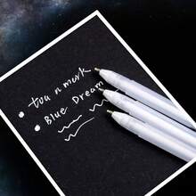 5pcs White Fluorescent Gel Pens, Artist Sketching Marker Gel Pens - Sets - View 2