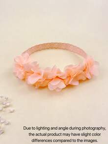 1pc Peach Flower Headband For Babies, Suitable For Daily Use, Baby Hair Accessory - Pink - View 4