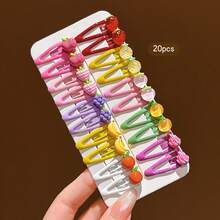 20pcs Colorful Fruit Style BB Hair Clips, Sweet Style Hair Accessories Suitable For Daily Wear - Multicolor - View 10