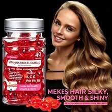 MORE BEAUTY 120/80/40piezas Aceite Capilar en Cápsulas Rojas con Esencia Nutritiva, Suero para Cabello de Fácil Aplicación, Fórmula Ligera con Aceites de Argán, Macadamia y Aguacate, Ideal para Mejorar la Apariencia del Cabello, Dejar Sensación Suave y Agradable, Accesorio Esencial de Belleza para Mujeres Modernas - Rojo - Ver 8