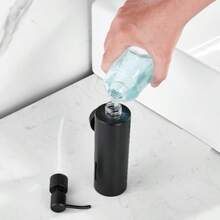 1件不鏽鋼圓形皂液器 可補充乳液瓶 壁掛式安裝 適用於肥皂、洗髮精、沐浴露與護髮乳 多用途 黑色 - 多色 - 查看 4