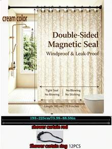 Adjustable And Foldable All-In-One Shower Rod, Waterproof Shower Curtain Set, Bathroom Accessories, Patio, Curtain, Shower Curtain, Bathroom, Bathroom Accessories, Drying Rack, Multi-Angle Adjustable Design, Suitable For Various Bathroom Layouts - Bathroom Set - View 14