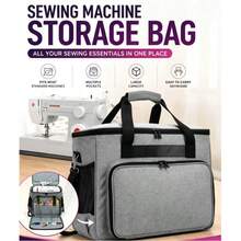 1pc Large Capacity Thick Fabric Sewing Machine Storage Bag With Elastic Mesh Pocket, Suitable For Brother, Singer And Other Home Sewing Machines, Portable Sewing Machine Storage Bag - Craft Supplies Storage Bag - Multicolor - View 1