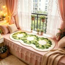 1pc Forest Green Wavy Asymmetrical Rug, Soft & Comfortable Bedroom Carpet, Washable Rug, Suitable For Front Door, Entrance, Hallway, Kitchen, Bedroom, Dorm, Dining Room, Skin-Friendly Rug, Living Room Carpet, Sofa Seating Rug, Area Rug, Creative Versatile Home Decor Rug, Large Living Room Rug, Bedroom Rug, Closet Rug, Room Decoration, Gift For Family And Friends - Multicolor - View 5