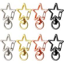 9pcs Star-Shaped Rotating Keychain Hooks, Suitable For Car Keys, Lanyards, Bags, Wallets, Gifts And DIY Crafts - 5-star Buckle With Tail - View 7
