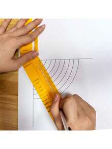 Multifunctional Ruler Can Replace Straight Ruler, Angle Ruler, Compass For Drawing Arcs, Parallel Lines, Measuring Thickness And Font Size - Multicolor - View 5