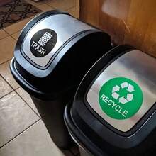1 Set And Non- Waste Bin Classification Stickers, Waterproof Self-Adhesive Material, Suitable For Indoor And Outdoor Use, Applicable For Home, Community Property Waste Bins, Used For Waste Disposal, Dumping And Classification Reminder Labels - Multicolor - View 7