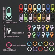 44pcs DIY Keychain Making Parts Random Mixed Colors Including Key Rings Lobster Clasps And Jump Rings, Zinc Alloy Spring Clasps Door Clasps Hook Connectors Suitable For Braided DIY Keychains Bag Charms Open Connection Rings Keychain Accessories Making Materials DIY Key Ring Accessories Making - Keychain & Jump Ring & Lobster Claw - View 3