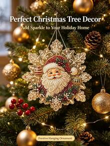 2D DIY Diamond Painting Acrylic Hanging Ornament Set, Sparkling Crystal Rhinestone Christmas Tree Hanging Decor, Suitable For Adult Beginners Craft Kit, Cozy Winter Holiday Home Decoration, Ideal Christmas Holiday Gift For Craft Enthusiasts - Sets - View 3