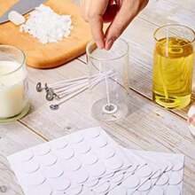 Heat-Resistant Candle Wick PE Foam Double-Sided Adhesive Sticker: Strong Adhesion, Double-Sided, Easy To Apply, For DIY Candle Making - White, 15mm Diameter - View 4