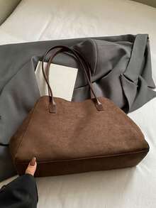 NicekeeElegant And High-End Large Capacity Tote Bag, Decorated With Buckle Straps, Suitable For Commuting, Traveling, Shopping, And Outdoor Activities - Coffee - View 11