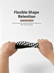 1PC Simple Retro Checkered Car Steering Wheel Cover, All Seasons, Universal For Men And Women, Breathable, Slip-Resistant, Absorbs Sweat, Car Accessory For Vehicle Interior. - Multicolor - View 6