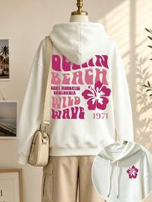 Women's Crewneck Sweatshirt, Travel Hoodie With Pockets, Cotton Top, Women's Autumn/Winter Basic Sweatshirt - White - View 8