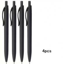 Black Round Head Retractable Pen, 1.0mm Medium Tip, Smooth Ink, Retractable And Super Practical! Minimalist Design, Smooth Writing, Black Ink Pen, Writing Pen, Diary Pen, Office, School Supplies, Retractable, Super Practical For Students, Teachers, Office And Business Use. - Multicolor - View 8
