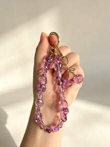 Cherry Car Keychain, Asymmetrical Square Twisted Bead Car Key Chain, Outdoor Anti-Loss Keychain, Small Gift For Others - A - View 14