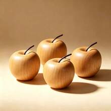 1/2/4pcs Apple Shaped Aroma Diffuser - Wood Grain Apple Aromatherapy Diffuser, Suitable For Home, Car And Hotel Decoration. Wooden Apple Air Freshener, Perfect For Christmas And Halloween Decor. - Apricot - View 8