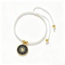 1Pc Vintage Pendant Braided Bracelet Adjustable Boho Nylon Rope Bangle For Women Couple Friendship Beach Jewelry Gift - Sun Black - View 14