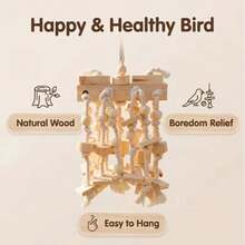Mainan Balok Bangunan Tali untuk Burung Beo Besar, Desain Multi-Tali untuk Memperkaya Kandang dan Mengasah Paruh, Cocok untuk Burung Beo dan Burung Besar, Sedang, dan Kecil, Mainan Burung Beo, Aksesori Kandang Burung - View 5