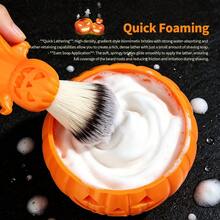 2pcs Halloween Pumpkin Shaving Set, Pumpkin Ghost Shaving Brush & Lather Bowl, Men's Shaving Lathering Tool, Creative Desktop Decor, Men's Halloween Gift - Shaving Bowl + Shaving Brush - View 4