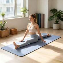 1pc Foldable Yoga Mat With Alignment Lines, Thick Anti-Slip Material, Suitable For Home Fitness Yoga, Pilates And Meditation - Multicolor - View 2
