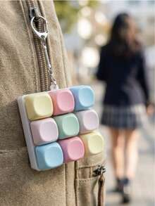 1pc Creative 4-Key Keyboard Keychain, Colorful Crisp Button Desktop Toy, Stress Relief Toy Keychain, Helps Relieve Stress And Anxiety, Suitable As Backpack Pendant And Keychain Accessory. Unique Birthday, Holiday And Christmas Gift. - Multicolor - View 9