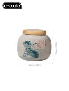 choxila 1pc Ceramic Tea Canister, Tea Container, Sealed Container, Traditional Chinese Style Household Storage Jar, Storage Jar, Porcelain Container, Tea Storage Canister - Tea Canister - View 12