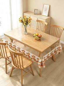 HXARTMIS 1PC Halloween Pumpkin & Maple Leaf PVC Transparent Tablecloth, Suitable For Kitchen Dining Table Decoration, Halloween Decoration, Autumn Home Decor, Daily Home Decor, Transparent Rectangular Tablecloth - Multicolor - View 6