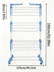 1‑Piece Folding Clothes Drying Rack. Universal Casters Enable Easy Movement, Offering Large‑Capacity Drying For Clothes, Shoes And Socks. Foldable For Storage To Save Space, Suitable For Both Indoors And Balconies. - Multicolor - View 12