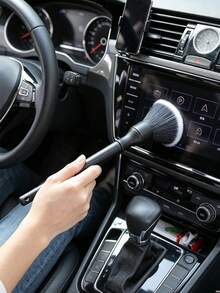 Soft Bristle Car Interior Cleaning Brushes, Equipped With Car Trash Cans And Garbage Bags, Plastic Material, Suitable For Dashboard, Keyboard, Jewelry Cleaning, Home And Car Use, Ergonomic Handle Cleaning Brush - One Size Fits All - View 4