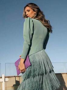 Women Long Dresses - Gray green - View 11