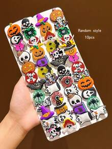 10pcs Random Style Halloween Hair Clips, Minimalist Hair Accessories Suitable For Holiday Use - Multicolor - View 3