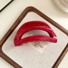 1pc Customized Silicone Curved Hair Claw Clip, Large Non-Slip Hollow Hair Clip, Comfortable No-Pressure Hair Accessory, Women's Fashion Neutral Color - Multicolor - View 12
