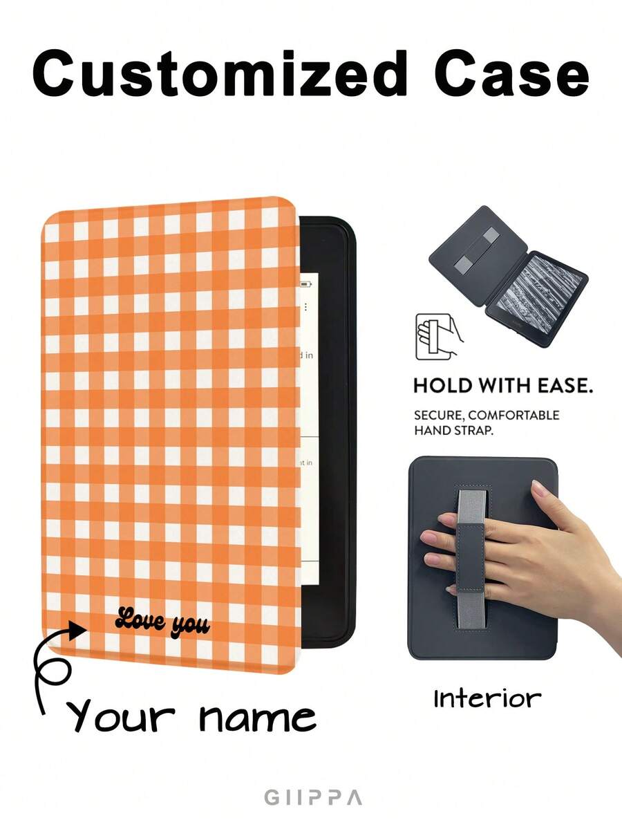 GIIPPA 1pc Customized Name Kindle E-Reader Protective Case, With Auto Wake/Sleep Function, Lightweight And Portable, Compatible With Clara BW/Libra Colour/Clara Colour/Clara 2E, Paperwhite 10th/11th/12th, Kindle(Colorsoft)/10th/11th/12th And Other Popular Models, Kindle Accessories/Kindle Protective Case, Back To School Gift, Graduation Gift, Valentine's Day Gift, Birthday Gift - Multicolor - View 1