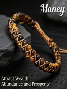 Handmade Double-Layer Tiger Eye Beaded Prosperity Bracelet, Bohemian Braided Skin-Friendly Jewelry, Versatile Daily Wear - Multicolor - View 6