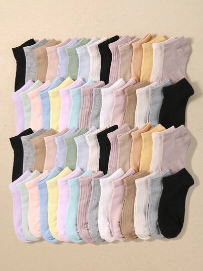 40 Pairs Value Pack Solid Color Boat Socks For Big Kids, Earth Tone Dirt-Resistant, 8-16 Years Old Unisex, Vintage Campus Style, Suitable For School Daily Casual Wear And Outdoor Travel Hiking Beach Outfits, Big Kids Boat Socks, Big Kids Socks, Dirt-Resistant Socks, Big Kids Socks
