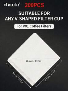 choxila 50/100/200pcs Disposable Square Coffee Filters, Single‑Use Paper For Manual Drip Coffee Making, Separates Coffee Grounds For Smooth Flavor, Suitable For Household Daily Brewing And Small Gatherings, For Casual Coffee Drinkers - White - View 14