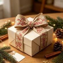 DIY Vintage Christmas Ribbon, Classic Country Style Decorative Handmade Ribbon, Suitable For Bow Making, Gift Wrapping, Wreaths And Christmas Tree Toppers, Wedding, Birthday And Holiday Party Decoration - Multicolor - View 5
