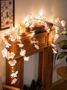 USB Powered 100 LED Artificial Cherry Blossom Light Strip, Willow Vine Lights, Cherry Blossom Vine Lights, Suitable For Wall, Dining Table, Home, Wedding, Birthday, Proposal, Anniversary, All Seasons, Christmas, Thanksgiving, Halloween Decoration - Integrated Cherry Blossom Rattan - View 10
