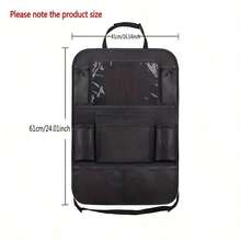 Car Seat Back Storage Organizer (With Mesh Pockets), Black Polyester Material - A - View 8