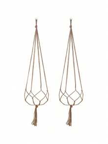 2pcs Brown Flower Pot Hanging Rope, Tassel Plant Hanger, Flower Pot Stand - Indoor Balcony Rack, Outdoor And Garden Supplies - Multiple Styles - View 14
