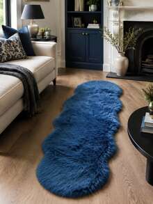 Soft Fluffy Rug Navy Blue Area Rug,For Bedroom,Living Room,Study,Office,Non-Slip,Living Room Rug,Bedroom Rugs,Bedside Rug,Faux Fur Rug,Decorative Rug,Shaggy Rug,Bedroom Decor,Home Decor,Autumn Home Decor,Room Decor - Navy Blue - View 2