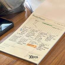 Aesthetic Pastel Daily Weekly Pomodoro Planner Notepad, Detachable To‑Do List Time Tracker Work Study Planning Memo Pad - one-size - View 5