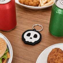2pcs Skull Keychain Set, Skull-Shaped Beer Bottle Opener + Metal Gothic Skull Keychain, Exquisite Street Style Design, Durable Metal Texture Key Ring - Multicolor - View 5
