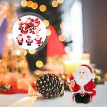 6/4/2/1pc Christmas Mini Decorations, Mini Santa Claus Resin Figurines, Christmas Party Decor - / - View 4