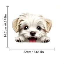 1 Cartoon Dog Vinyl Sticker, Waterproof Double-Sided Puppy Decal, Suitable For Car Windows, Doors, Bumpers, Matte Finish, Self-Adhesive, Single Use, Animal-Themed Car Accessory, Perfect For Party And Home Decor - A - View 6
