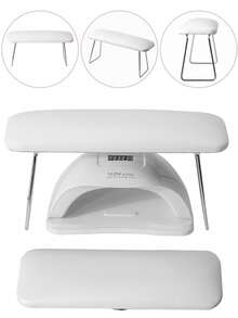 1pc High Rebound PU Nail Arm Rest Foldable, Gel Lamp Compatible Soft Cushion, Waterproof And Stain-Resistant Design, Suitable For Nail Art - White - View 3