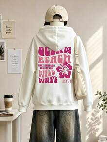 Women's Crewneck Sweatshirt, Travel Hoodie With Pockets, Cotton Top, Women's Autumn/Winter Basic Sweatshirt - White - View 2