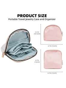 Portable Foldable Jewelry Storage Bag, Large Capacity Multi-Layer Compartments, Earring Ring Necklace Bracelet Stud Brooch Jewelry Organizer Box - Multicolor - View 5