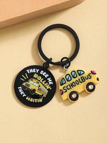 Cute School Bus Keychain Appreciation Gifts For Drivers Buses Driver Retirement Present For Birthday Valentines Christmas Thanksgiving Day Valentines - Multicolor - View 4